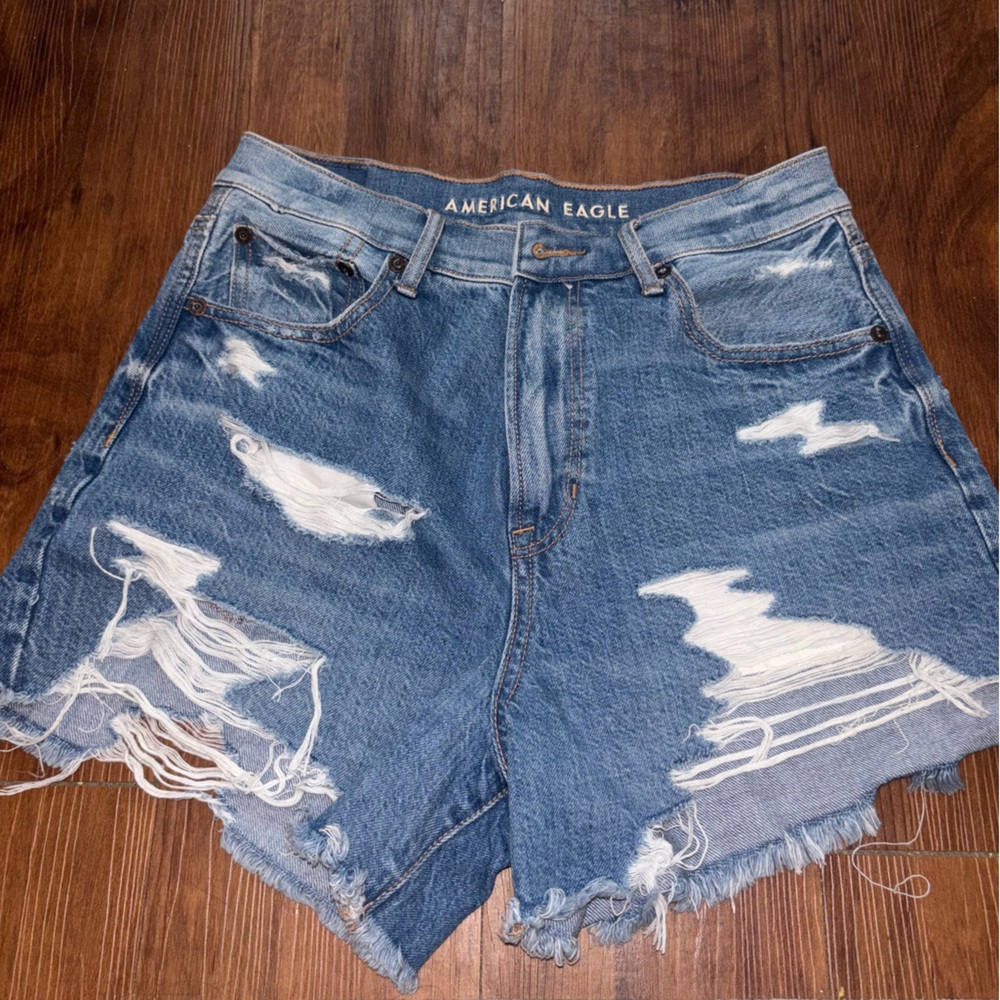 American Eagle Outfitters Ripped Blue Jean Shorts